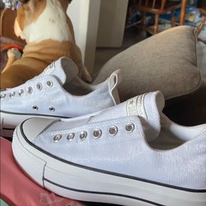 Converse Ctas Lift Slip White Lurex Women Platform